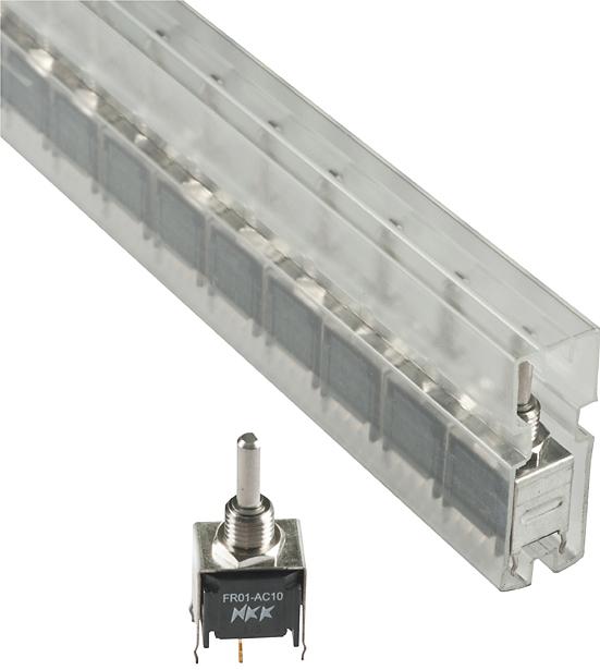 NKK Switches-FR01AC10PB Switch DIP Switch DIP N.O./N.C. SP10T 10 Shaft 0.1A 5VDC PC Pins 1000Cycles Thru-Hole Tube