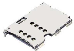 ALPS ALPINE CO., LTD-SCGC1B0308 Steckverbinder, Speicherkarte Conn SIM Card HDR 8 POS 0.8mm Solder RA SMD