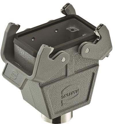 HARTING-09300100732 Schrumpfbalgenadapter Hood 180° 10B Shell Size Powder Die Cast Aluminum Double Lock Han®