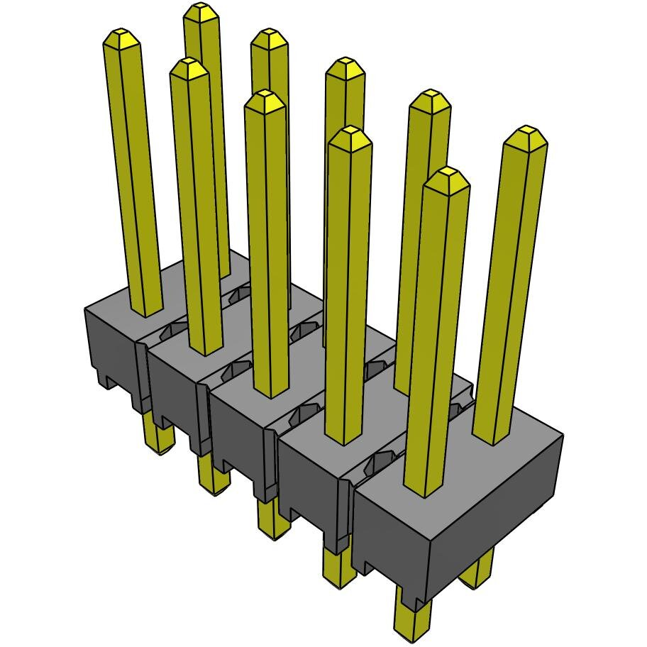 Samtec-HTSW-105-14-S-D-LL Steckverbinderleisten und Leiterplattenbuchsen Conn Unshrouded Header HDR 10 POS 2.54mm Solder ST Top Entry Thru-Hole Bulk
