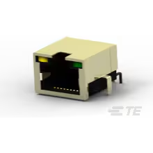 TE Connectivity-2041411-1 Steckverbinder, Telefon und Telekommunikation Conn RJ-45 F 8 POS 1.02mm Solder RA Thru-Hole 12 Terminal 1 Port Cat 3 T/R