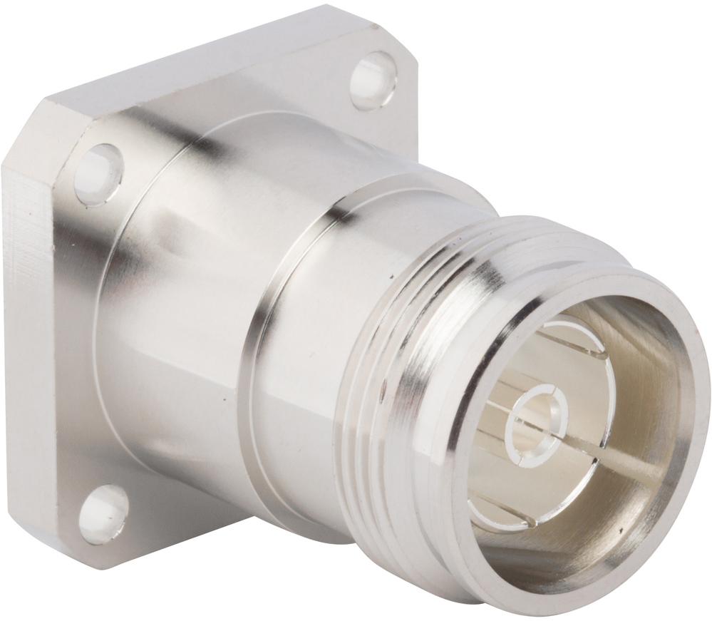 Amphenol RF-431-130J-52S RF-Steckverbinder Conn 4.3/10 0Hz to 6GHz 50Ohm Solder ST Flange Mount F Silver Tray