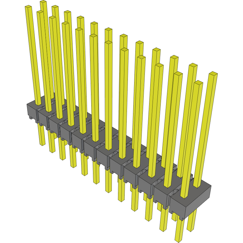 Samtec-MTSW-112-11-S-D-620 Connector Headers and PCB Receptacles Conn Unshrouded Header HDR 24 POS 2.54mm Solder ST Top Entry Thru-Hole Bulk