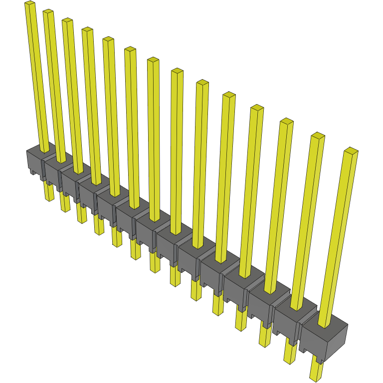 Samtec-MTSW-114-10-G-S-600 Cabezales del conector y receptáculos PCB Conn Unshrouded Header HDR 14 POS 2.54mm Solder ST Top Entry Thru-Hole Bulk