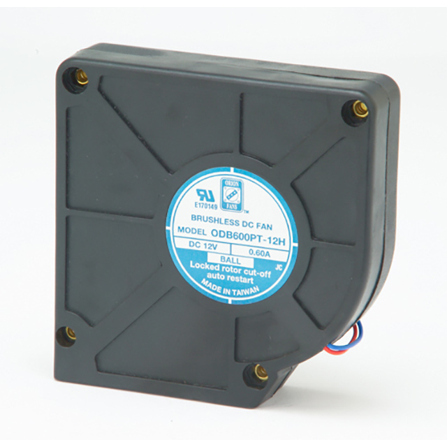 ORION FANS-ODB600PT-12HB Blowers and Fans DC Blower Ball Bearing 12V 0.6A 3000RPM 35CFM 49dB Flange Mount