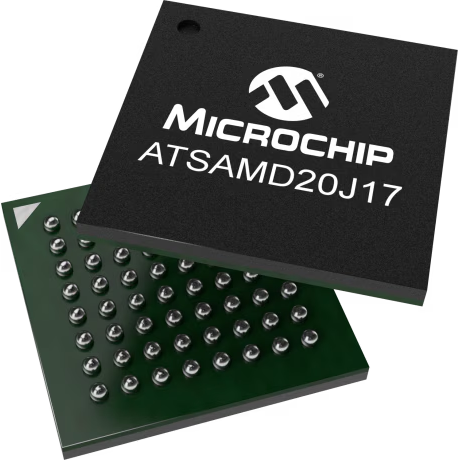 Microchip Technology-ATSAMD20J17A-CUT Microcontrollers - MCUs MCU 32-bit ARM Cortex M0+ RISC 128KB Flash 3.3V 64-Pin UFBGA T/R