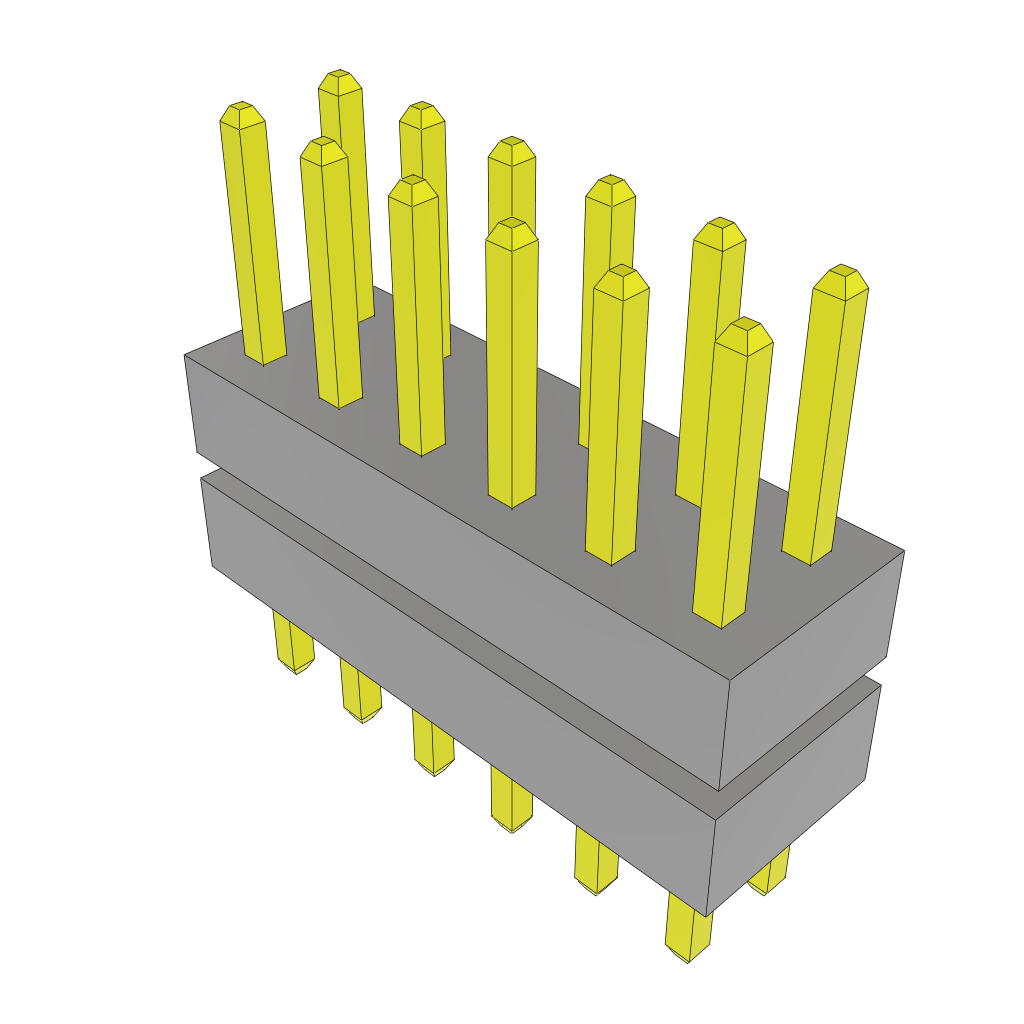 Samtec-TW-06-09-S-D-180-100 Piastre connettori e prese PCB Conn Board Stacker HDR 12 POS 2mm Solder ST Top Entry Thru-Hole Bulk