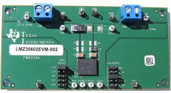 Texas Instruments-LMZ30602EVM-002 Cartes et kits de développement de gestion de la puissance LMZ30602 DC to DC Converter and Switching Regulator Module 0.8V/1.2V/1.8V/2.5V/3.3V Output Evaluation Board