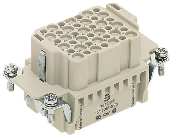 HARTING-09160423101 Conector rectangular Conn Rectangular F 42Power/1Ground POS Crimp ST Panel Mount Han DD® Bag