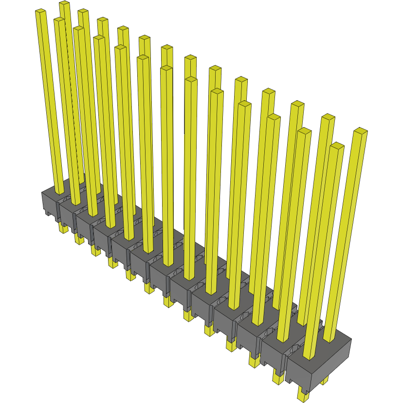 Samtec-MTSW-113-11-G-D-740 Steckverbinderleisten und Leiterplattenbuchsen Conn Unshrouded Header HDR 26 POS 2.54mm Solder ST Top Entry Thru-Hole Bulk