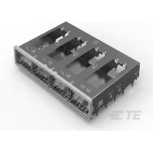 TE Connectivity-2007667-1 Steckverbinderzubehör Connector Accessories QSFP+ Cage Right Angle Nickel Silver Box/Tray