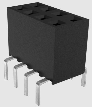 Amphenol Communications Solutions-71991-804HLF Steckverbinderleisten und Leiterplattenbuchsen Dubox®, Board To Board Connector, Receptacle, Vertical, Through Hole, Double Row, Dual Entry, 8 Position, 2.54mm (0.100in) Pitch