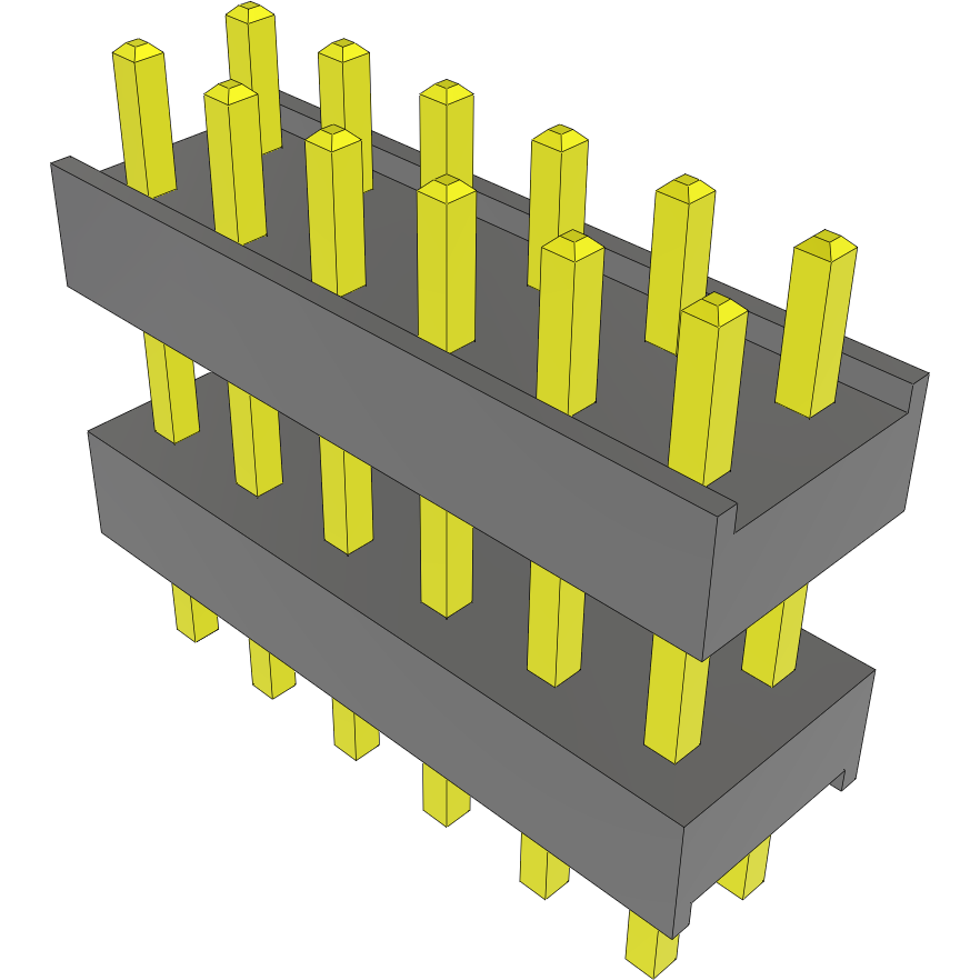 Samtec-DW-06-08-F-D-330 Steckverbinderleisten und Leiterplattenbuchsen Conn Board Stacker HDR 12 POS 2.54mm Solder ST Thru-Hole Bulk