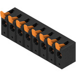 Printed circuit board terminals, 15.00 mm, Number of poles 8, 90Deg, Solder pin length (l) 5 mm, black, PUSH IN with actuator, Clamping range, max. 16 mm2, Box