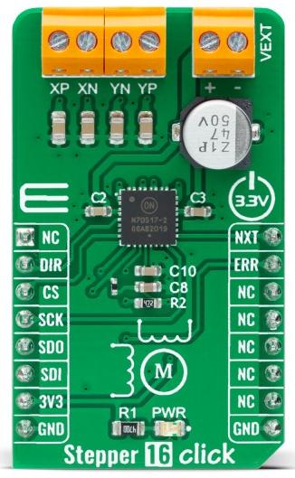 MikroElektronika-MIKROE-4751 Cartes et kits de développement de gestion de la puissance NCV70517 Motion Motor Control Click Board