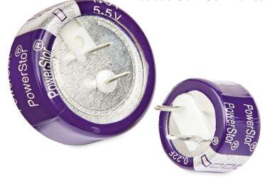 Eaton-KW-5R5C334-R Condensateur électrique double couche - Supercondos Cap Supercap 0.33F 5.5V -20% to 80% ( 13.5 X 6.5mm ) Radial Stacked Coin 5mm 50 Ohm 2000h 85°C Bulk