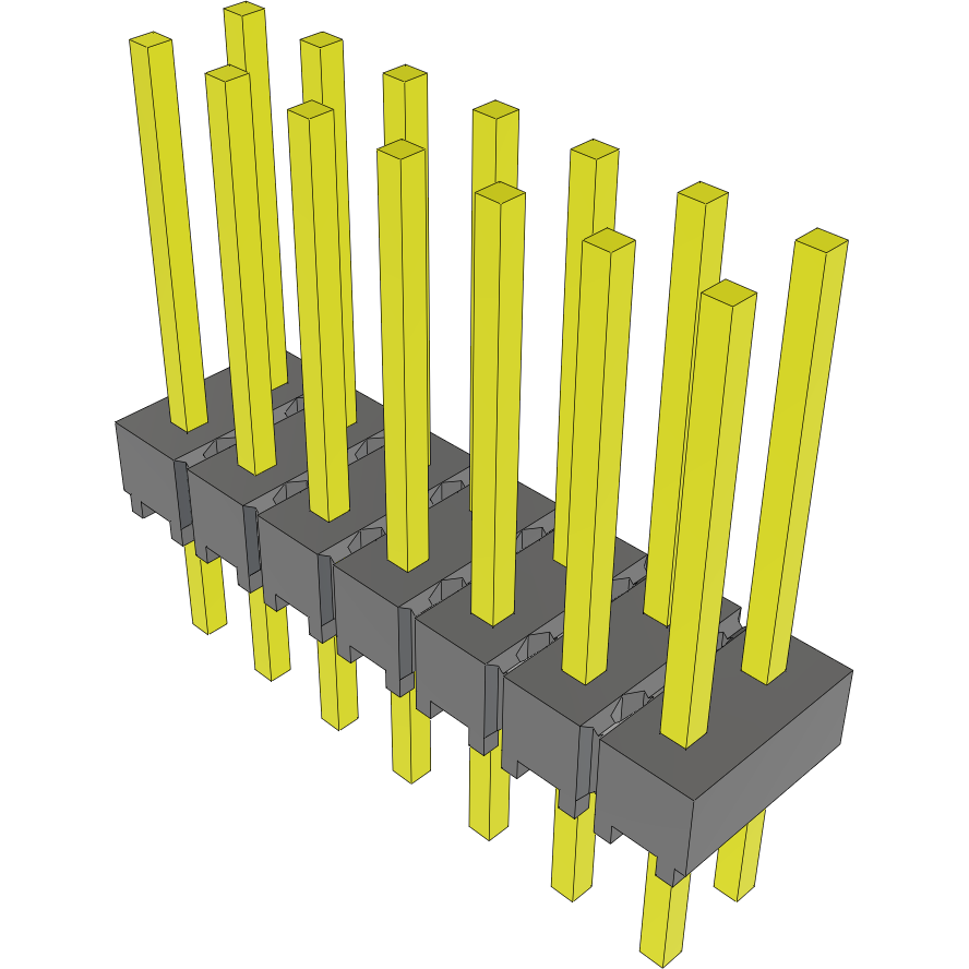 Samtec-MTSW-107-22-H-D-380 Steckverbinderleisten und Leiterplattenbuchsen Conn Unshrouded Header HDR 14 POS 2.54mm Solder ST Top Entry Thru-Hole Bulk