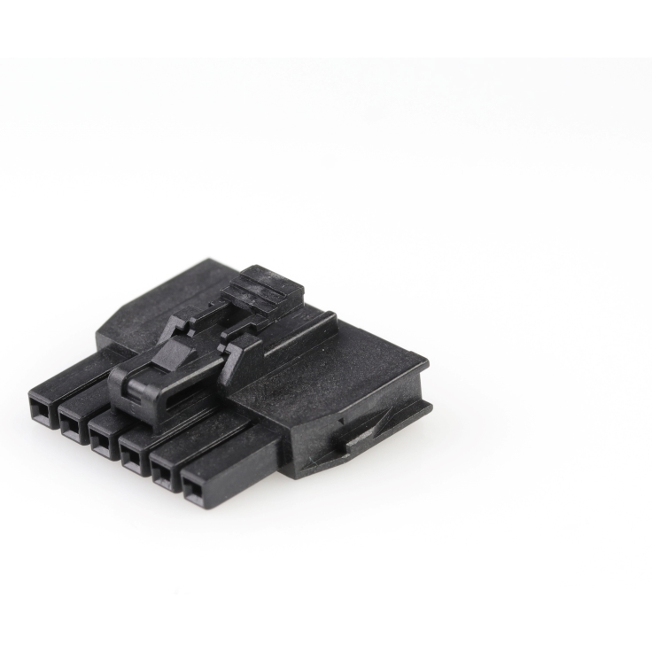 Molex-1053071206 Einzeladersteckverbinder, Gehäuse Conn Housing RCP 6 POS 2.5mm Crimp ST Cable Mount Black Bag