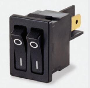 Bulgin Components PLC-H8800VABB-133W Interruptor basculante Switch Rocker ON OFF SPST Quick Connect Curved Rocker 15A 250VAC 28VDC 372.85VA