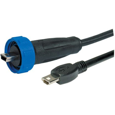 Bulgin Components PLC-PX0442/2M00 Cable Assembly USB Cable Assembly 2m Mini USB 2.0 Type B to Mini USB 2.0 Type A 5 to 4 POS M-M Overmold-Overmold 24AWG/28AWG Buccaneer