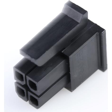Molex-0430250400 Connector Discrete Wire Housing Conn Housing RCP 4 POS 3mm Crimp ST Cable Mount Black Micro-Fit 3.0 Bag