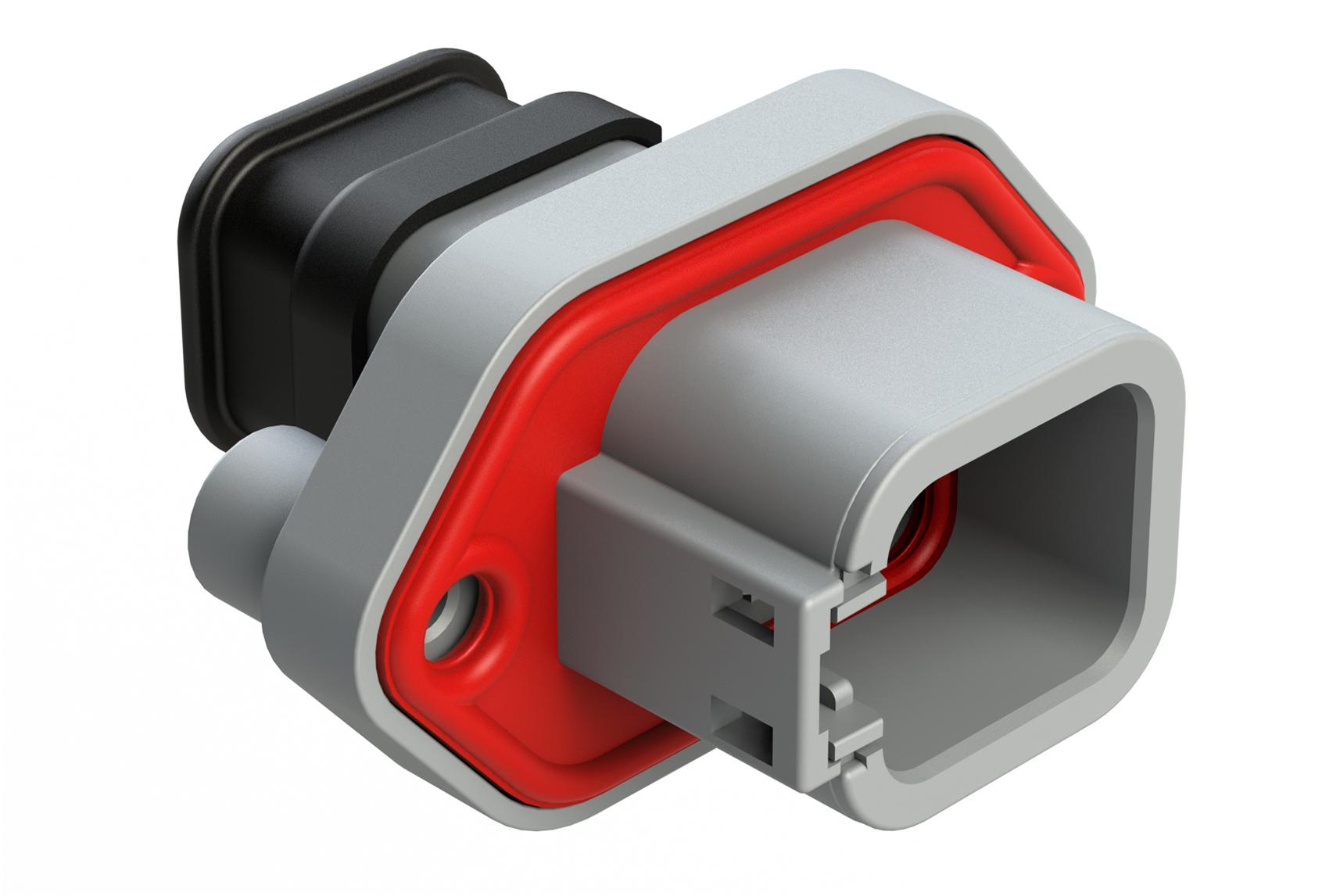 Amphenol-ATP04-6P-PM15 Einzeladersteckverbinder, Gehäuse Conn Housing RCP 6 POS Crimp ST Panel Mount Gray