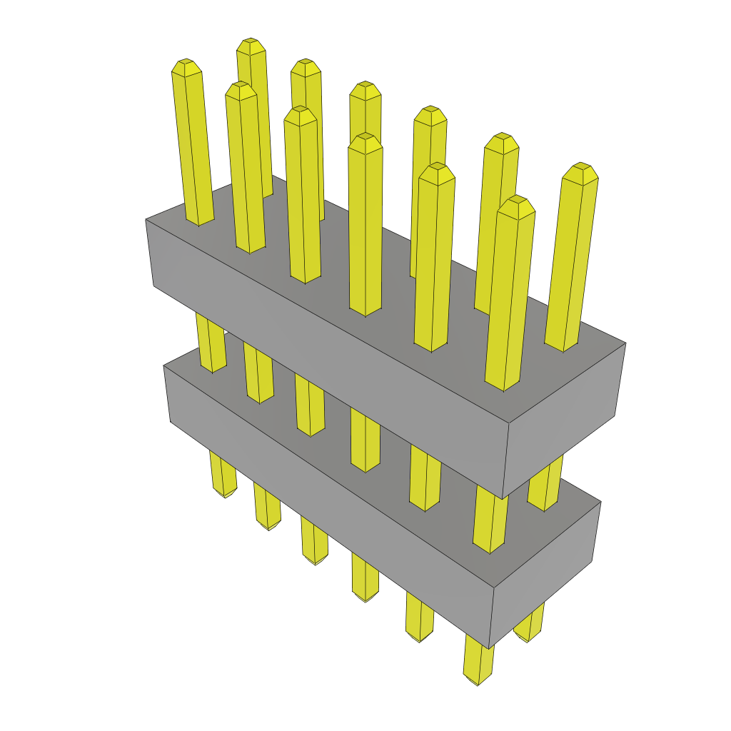 Samtec-TW-06-03-L-D-260-110 Connector Headers and PCB Receptacles Conn Board Stacker HDR 12 POS 2mm Solder ST Top Entry Thru-Hole Bulk