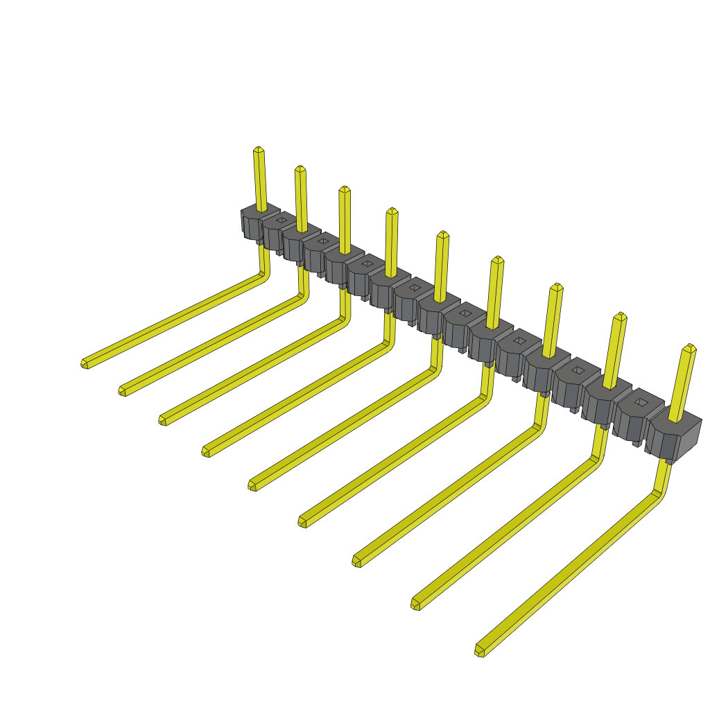Samtec-TSW-209-13-T-S-RE Steckverbinderleisten und Leiterplattenbuchsen Conn Unshrouded Header HDR 9 POS 5.08mm Solder RA Side Entry Thru-Hole Bulk
