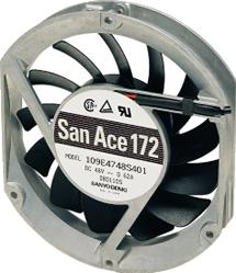 SANYO DENKI-109E4724H4D01 Gebläse und Lüfter DC Fan Axial Ball Bearing 24V 20.4V to 27.6V 226CFM 57dB 147 X 172 X 25.4mm Sensor