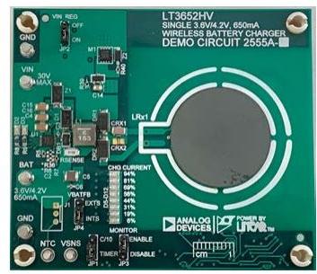Analog Devices-DC2554A-A-KIT Cartes et kits de développement de gestion de la puissance LT3652HV/LTC4125 Battery Management/Wireless Charging 4.12V to 4.28V Output Demonstration Kit