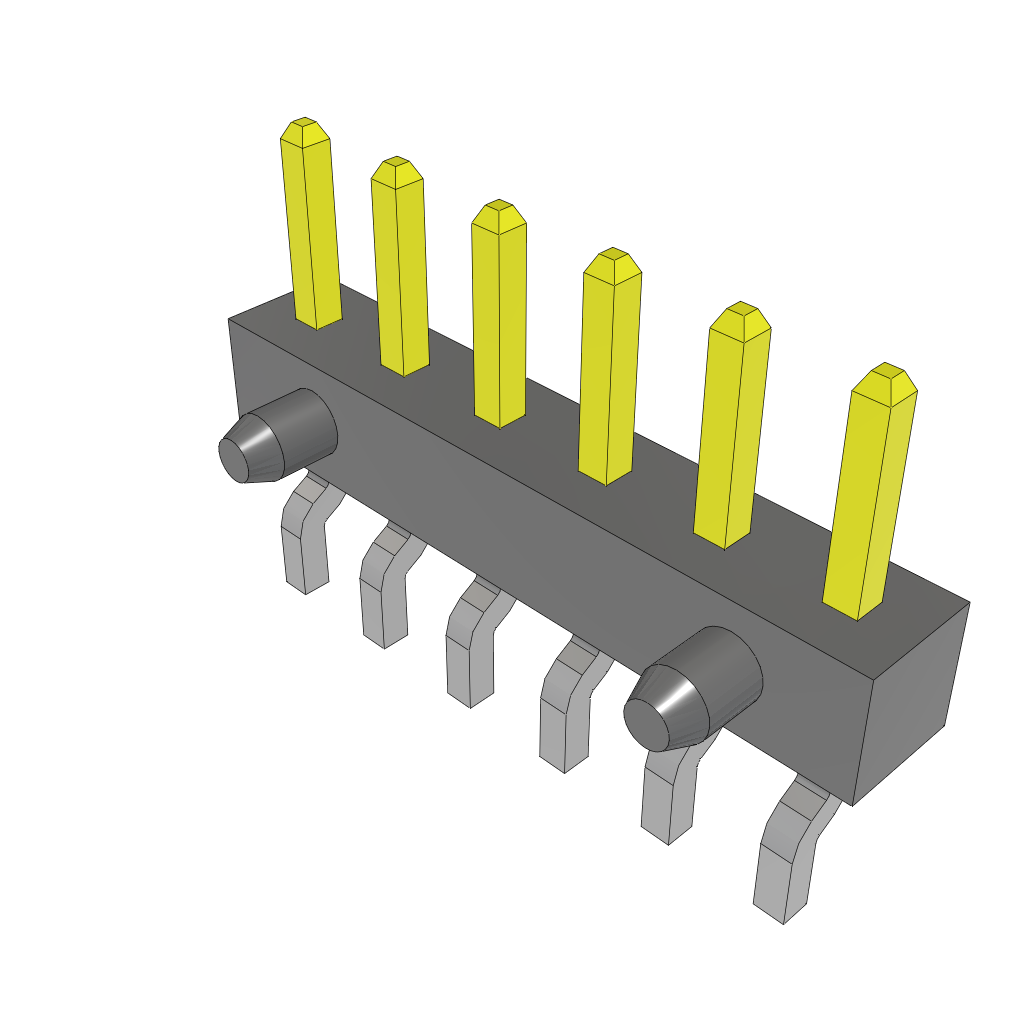 Samtec-MMT-106-01-L-SH-A Steckverbinderleisten und Leiterplattenbuchsen Conn Unshrouded Header HDR 6 POS 2mm Solder RA Side Entry SMD Tube