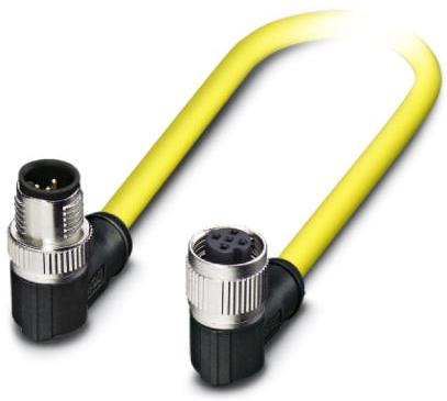 PHOENIX CONTACT-1424981 Andere Kabelbaugruppen Sensor/actuator cable, 5-position, PVC, yellow, Plug angled M12 SPEEDCON, A-coded, on Socket angled M12