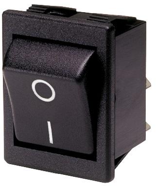 Bulgin Limited-C1353VQNAA Switch Rocker Switch Rocker ON OFF DPST Quick Connect Curved Rocker 20A 250VAC 72VDC 745.7VA Bulk
