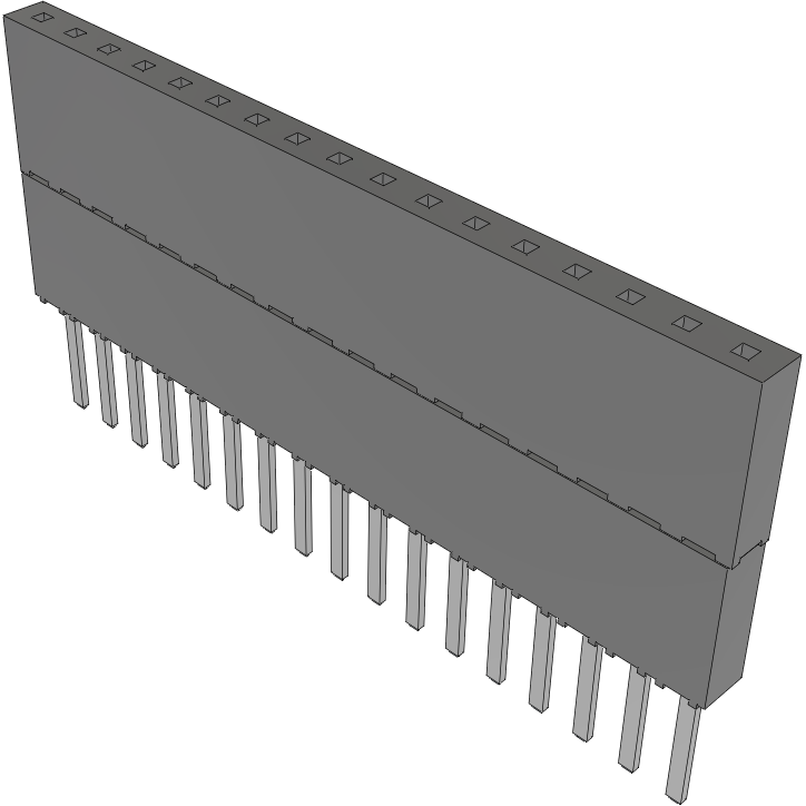 Samtec-ESW-117-34-S-S Steckverbinderleisten und Leiterplattenbuchsen Conn Elevated Socket SKT 17 POS 2.54mm Solder ST Top Entry Thru-Hole Tube