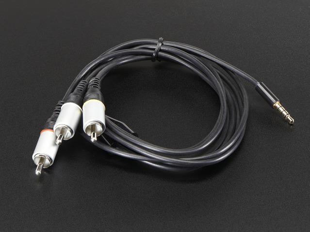 Adafruit Industries-2881 Cable Assembly Audio/Video 1.524m 3.5mm Stereo to 3RCA M-M
