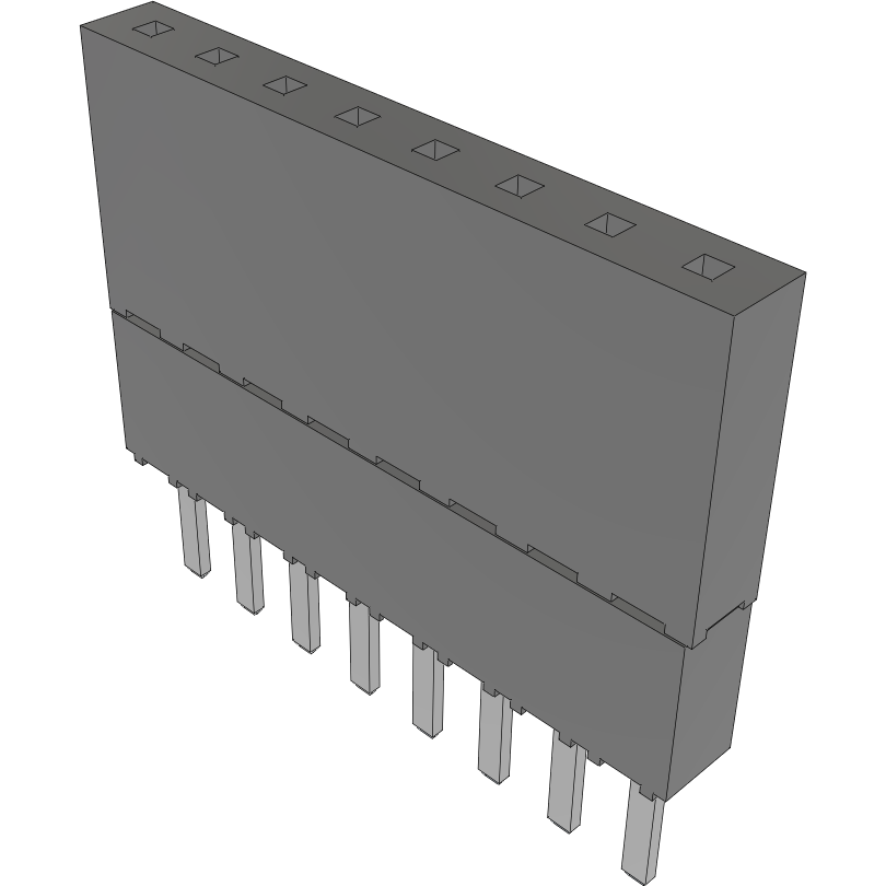 Samtec-ESW-108-48-S-S Connector Headers and PCB Receptacles Conn Elevated Socket SKT 8 POS 2.54mm Solder ST Top Entry Thru-Hole Tube