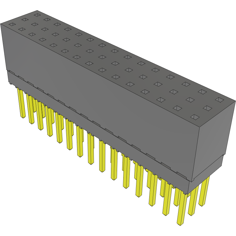 Samtec-ESQ-115-13-G-T-LL Cabezales del conector y receptáculos PCB Conn Elevated Socket SKT 45 POS 2.54mm Solder ST Top Entry Thru-Hole Tube