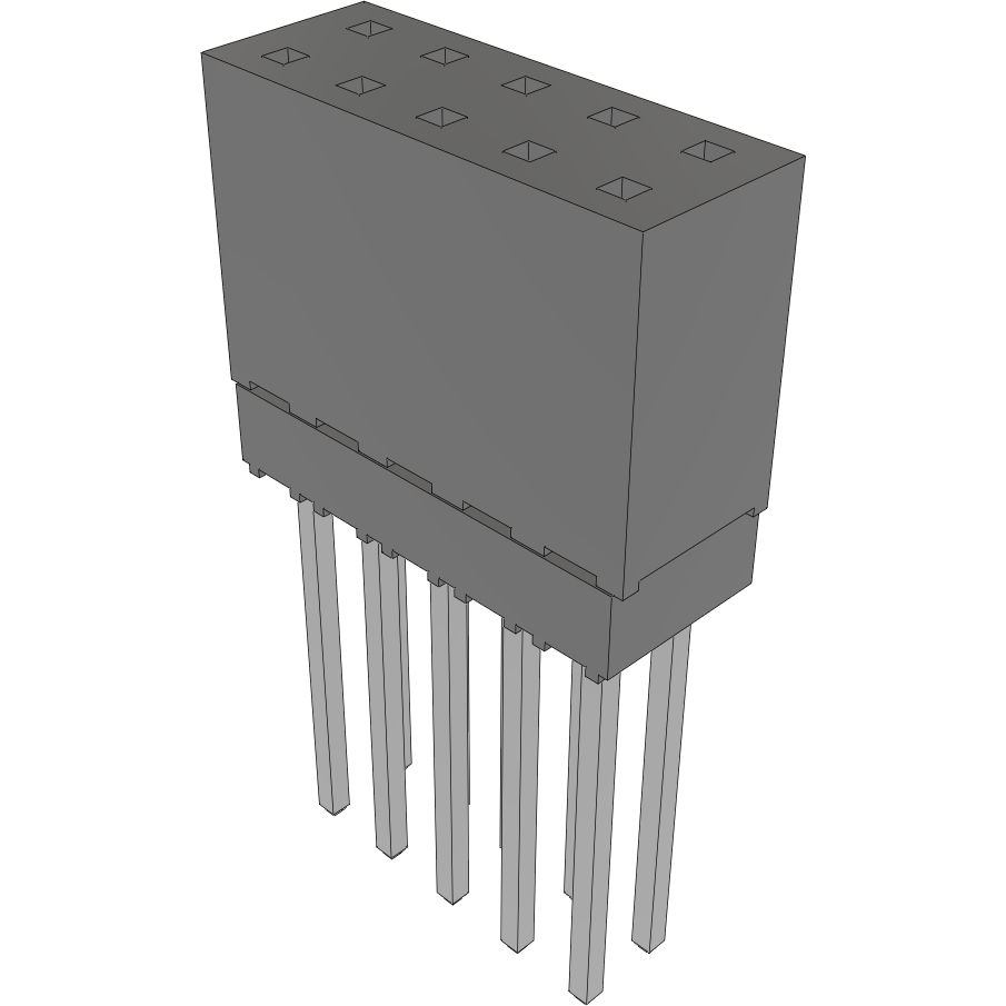 Samtec-ESQ-105-39-L-D Cabezales del conector y receptáculos PCB Conn Elevated Socket SKT 10 POS 2.54mm Solder ST Top Entry Thru-Hole Tube