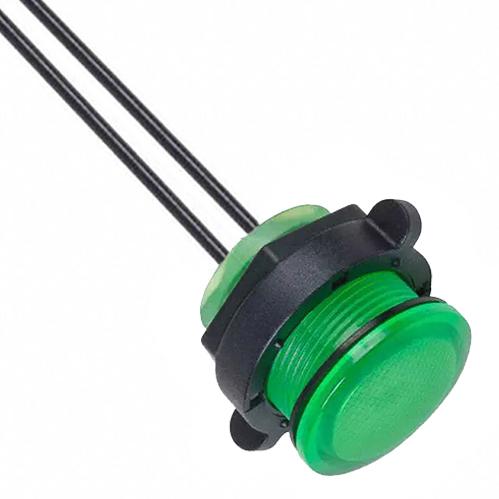 Visual Communications-CNX722C500120W Panel Mount Indicators Panel Mount Indicator Round 22mm LED 120V Wire Green MS