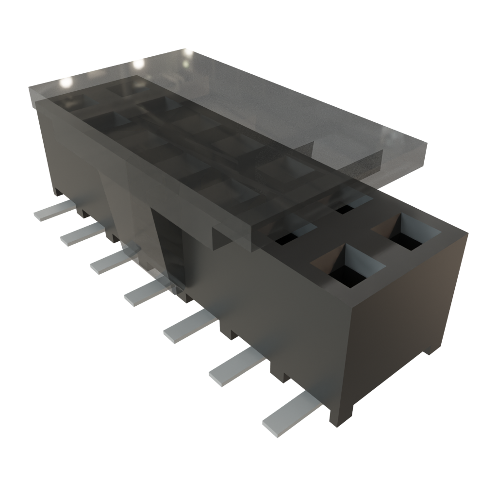 Samtec-SMM-107-02-S-D-P Connector Headers and PCB Receptacles Conn Socket Strip SKT 14 POS 2mm Solder ST Top Entry SMD TIGER EYE™ Tube
