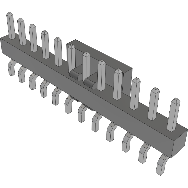 Samtec-MMT-112-01-T-SH-P-TR Piastre connettori e prese PCB Conn Unshrouded Header HDR 12 POS 2mm Solder RA Side Entry SMD T/R