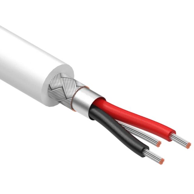 Tensility International-30-01002 Kabel, Mehrleiter Multi-Conductor Cable Foil/Braid Polyvinyl Chloride 2Conductors 18AWG 6.1mm 300V White Polyvinyl Chloride