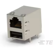 TE Connectivity-5-1775855-1 Steckverbinder, Schnittstelle Conn RJ-45/USB RCP 8/4 POS Solder RA Thru-Hole 12 Terminal 1/1 Port Tray