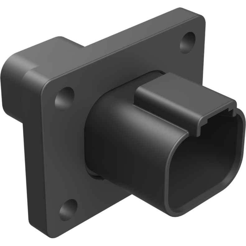 Amphenol-AT04-4P-CL06 Connector Discrete Wire Housing Conn Housing RCP 4 POS Crimp ST Flange Mount Black Box