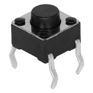 Same Sky (formerly CUI Devices)-TS02-66-80-BK-100-LCR-D Switch Tactile Switch Tactile OFF (ON) SPST Round Button PC Pins 0.05A 12VDC 100000Cycles 1N Thru-Hole Bag