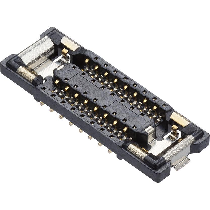 Molex-2033890321 Piastre connettori e prese PCB Quad-Row Board-to-Board Receptacle, 0.175mm Pitch, 0.60mm Mated Height, 2.00mm Mated Width, 32 Circuits, 8 Reels/Carton