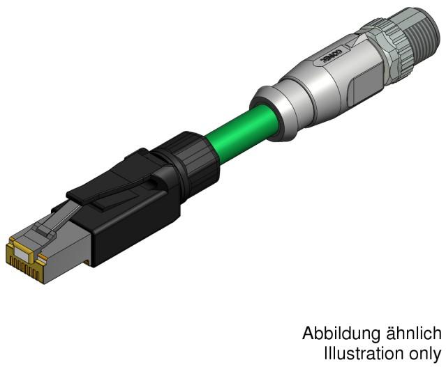 CONEC-43-17021 Andere Kabelbaugruppen Connecting cable, male connector RJ45 - male connector M12x1 axial, 360°-shielding