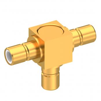 Radiall-5207-1501-000 Raccordement FR Conn SMB Adapter 0Hz to 4GHz 50Ohm T Style (3)F Gold