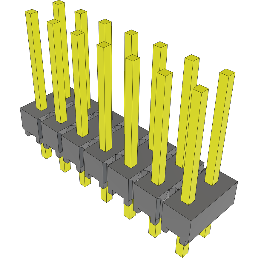 Samtec-MTSW-107-08-L-D-330 Steckverbinderleisten und Leiterplattenbuchsen Conn Unshrouded Header HDR 14 POS 2.54mm Solder ST Top Entry Thru-Hole Bulk