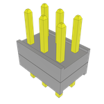 Conn Board Stacker HDR 6 POS 2mm Solder ST Top Entry Thru-Hole Bulk